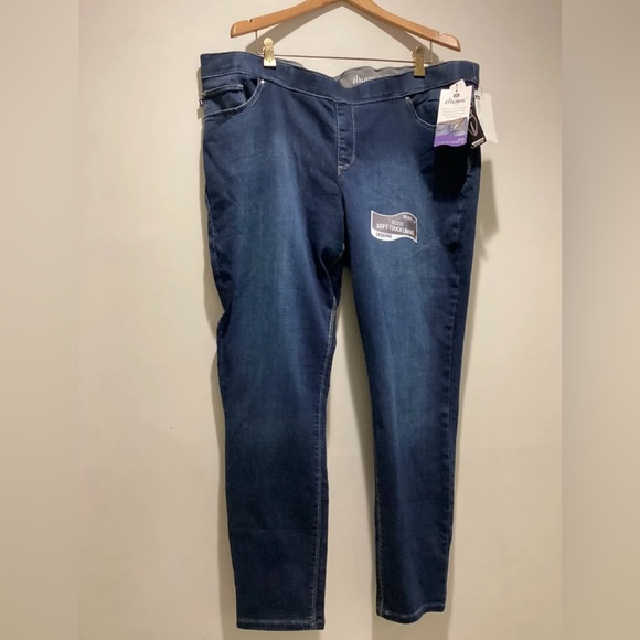 Lee Modern Series The Dream Stretch Leggings Pull on Blue Jeans Mid Rise 22W NWT - Picture 2 of 6